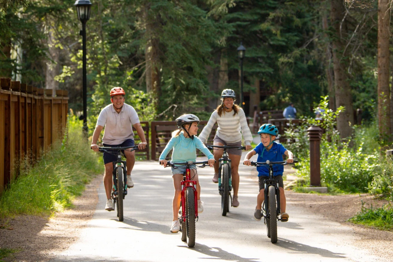 family biking image